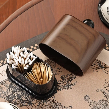 Lọ Đựng Tăm Gỗ Óc Chó Cao Cấp, Hộp Tăm Bông Vintage Trang Trí Bàn Phòng Khách và Bàn Trang Điểm, Giá ưu đãi 74.000 VND