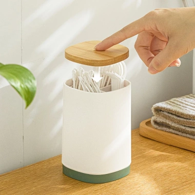 Lọ đựng tăm nút bấm tự động nhựa cao cấp sang trọng - Hộp tăm bông Chỉ nha khoa Nachuan 135k