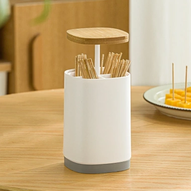 Lọ đựng tăm nút bấm tự động nhựa cao cấp sang trọng - Hộp tăm bông Chỉ nha khoa Nachuan 135k