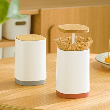 Lọ đựng tăm nút bấm tự động nhựa cao cấp sang trọng - Hộp tăm bông Chỉ nha khoa Nachuan 135k
