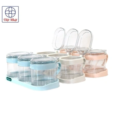 Lọ gia vị bộ 3 Hokori nhựa Việt Nhật cao cấp sang trọng, tiện ích cho bột canh, mỳ chính, hạt nêm - giá chỉ 35.994 VND 5