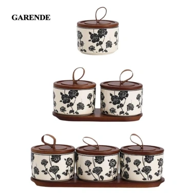 Lọ gốm Garende - Bình đựng thực phẩm, hộp đựng thức ăn trang trí cho bàn bếp, kẹo bánh quy