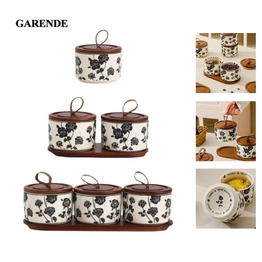 Lọ gốm Garende - Bình đựng thực phẩm, hộp đựng thức ăn trang trí cho bàn bếp, kẹo bánh quy