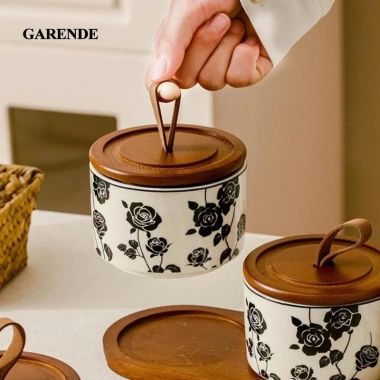 Lọ gốm Garende - Bình đựng thực phẩm, hộp đựng thức ăn trang trí cho bàn bếp, kẹo bánh quy 5 Lọ gốm Garende - Bình đựng thực phẩm, hộp đựng thức ăn trang trí cho bàn bếp, kẹo bánh quy 5