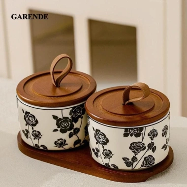 Lọ gốm Garende - Bình đựng thực phẩm, hộp đựng thức ăn trang trí cho bàn bếp, kẹo bánh quy 6 Lọ gốm Garende - Bình đựng thực phẩm, hộp đựng thức ăn trang trí cho bàn bếp, kẹo bánh quy 6