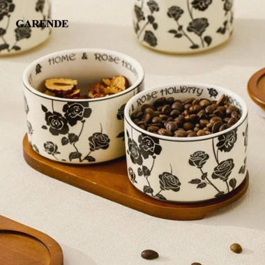 Lọ gốm Garende - Bình đựng thực phẩm, hộp đựng thức ăn trang trí cho bàn bếp, kẹo bánh quy
