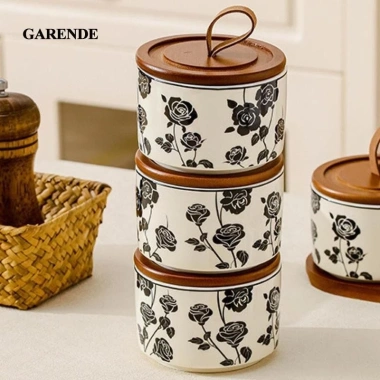 Lọ gốm Garende - Bình đựng thực phẩm, hộp đựng thức ăn trang trí cho bàn bếp, kẹo bánh quy