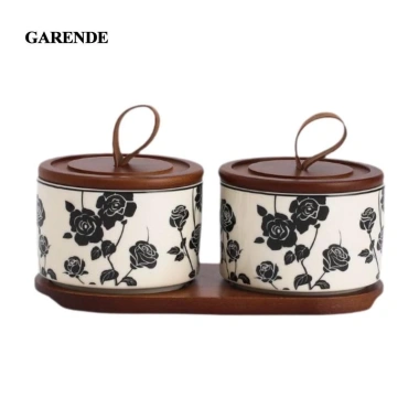 Lọ gốm Garende - Bình đựng thực phẩm, hộp đựng thức ăn trang trí cho bàn bếp, kẹo bánh quy