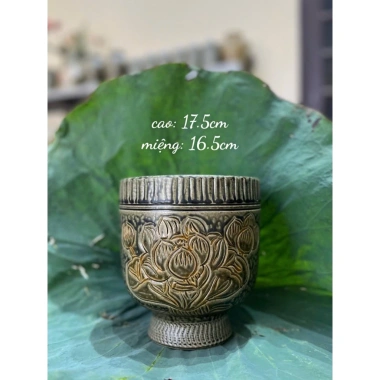 Lọ hoa dáng bát sen gốm sứ Bát Tràng - Trang trí tinh tế, giá chỉ 210.000đ giảm từ 258.300đ 3