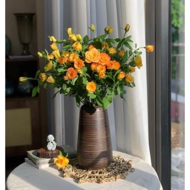 Lọ hoa Đu Đủ men mộc cao 19-30cm - Gốm Bát Tràng, giảm giá 65k, trang trí 7