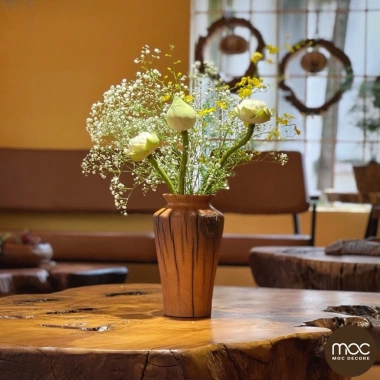 Lọ Hoa gỗ Lũa Decore - Bình hoa gỗ tự nhiên, phụ kiện trang trí, phù hợp home stay, nhà hàng, quán cafe, giảm giá 129.000đ