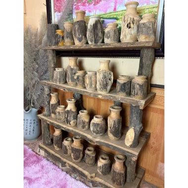 Lọ Hoa gỗ Lũa Decore - Bình hoa gỗ tự nhiên, phụ kiện trang trí, phù hợp home stay, nhà hàng, quán cafe, giảm giá 129.000đ