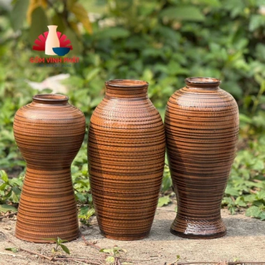 Lo hoa gốm Bát Tràng men cao cấp - dễ cắm, decor phòng khách sang trọng, giảm 22%