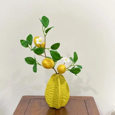 Lọ hoa gốm sứ bầu tròn hình hoa quả - Trang trí nhà cửa, chiêu tài, giảm giá 129k