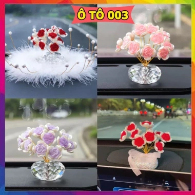 Lọ hoa hồng pha lê - Trang trí taplo ô tô, bàn làm việc, giảm 18% chỉ 72.800 VND