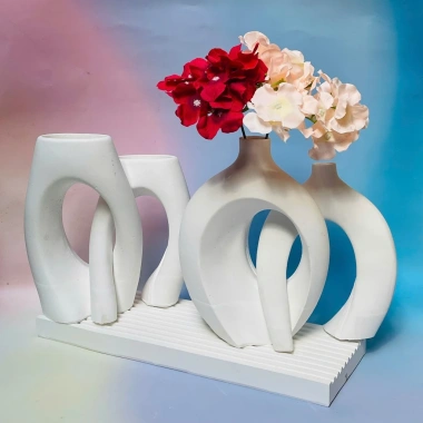 Lọ hoa thạch cao ghép decor - Chụp ảnh sản phẩm, trang trí nhà cửa, chỉ 25.000₫ 3