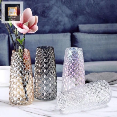 Lọ hoa thủy tinh cao cấp vằn kim cương độc đáo 22cm - Giá chỉ 109.000₫