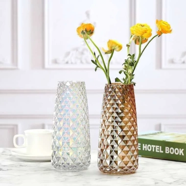 Lọ hoa thủy tinh cao cấp vằn kim cương độc đáo 22cm - Giá chỉ 109.000₫ 5
