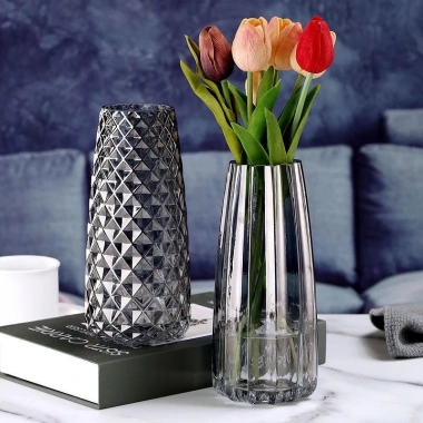 Lọ hoa thủy tinh cao cấp vằn kim cương độc đáo 22cm - Giá chỉ 109.000₫ 6