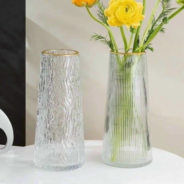 Lọ hoa thủy tinh hổ phách 20-25cm - Bình trang trí nhà cửa sang trọng, chỉ 39.102₫