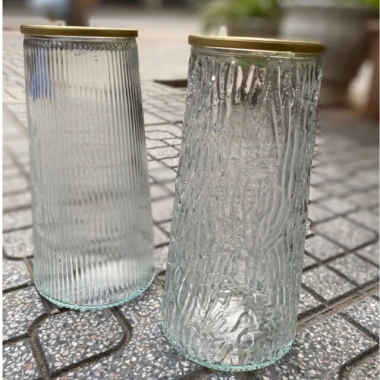 Lọ hoa thủy tinh hổ phách 20-25cm - Bình trang trí nhà cửa sang trọng, chỉ 39.102₫