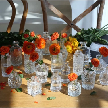 Lọ Hoa Thủy Tinh Mini Vintage Giá Rẻ - Trang Trí Xinh, Cắm Hoa Một Bông 29.150đ