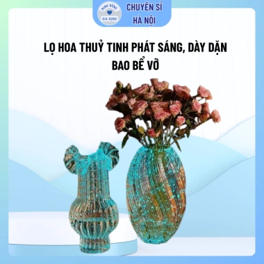 Lọ Hoa Thủy Tinh Phát Sáng Trong Bóng Tối - Bình Hoa Dạ Quang, Đồ Trang Trí Nội Thất Sang Trọng, Giá 185.000đ