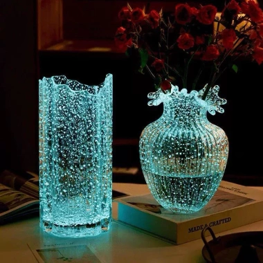 Lọ Hoa Thủy Tinh Phát Sáng Trong Bóng Tối - Bình Hoa Dạ Quang, Đồ Trang Trí Nội Thất Sang Trọng, Giá 185.000đ