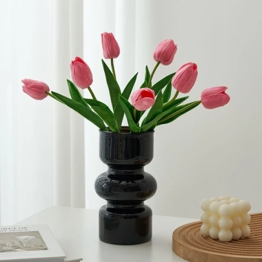 Lọ hoa thủy tinh thắt eo đẹp mắt - Decor phòng khách, giá ưu đãi 59.000₫