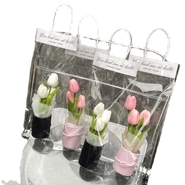 Lọ Hoa Tulip Giả Kèm Túi Xách - Trang Trí Nhà Cửa, Quà Tặng Lễ Hội, Giá 15.999 VND 2