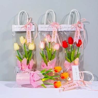 Lọ Hoa Tulip Giả Kèm Túi Xách - Trang Trí Nhà Cửa, Quà Tặng Lễ Hội, Giá 15.999 VND 5