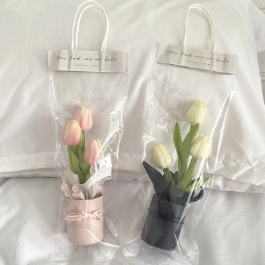 Lọ Hoa Tulip Giả Kèm Túi Xách - Trang Trí Nhà Cửa, Quà Tặng Lễ Hội, Giá 15.999 VND 6