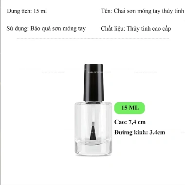 Lọ không 15ml thủy tinh nhỏ - Chai rỗng cọ chiết gel, nước mềm da, 7.900 VND