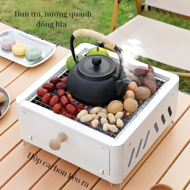 Lò nướng than không khói di động chịu nhiệt Dã ngoại cắm trại giá 330.264 VND 4