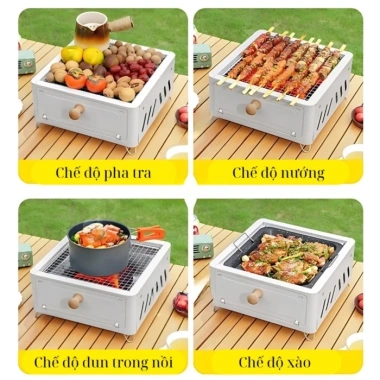 Lò nướng than không khói di động chịu nhiệt Dã ngoại cắm trại giá 330.264 VND 5