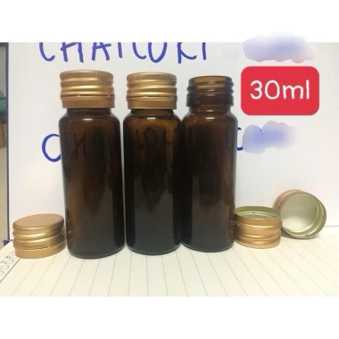 Lọ siro thủy tinh nâu set 10 chai 30-200ml, vỏ sang trọng, giảm 17% còn 68.925 5