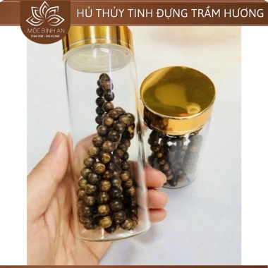Lọ thủy tinh trong suốt đựng vòng trầm hương, nhang không tăm - Mộc Bình An 9.900 VND