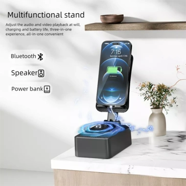 Loa Bluetooth 3 trong 1 - Giá đỡ điện thoại, Sạc xoay đa năng, Hỗ trợ livestream, Giá 128.700đ 2