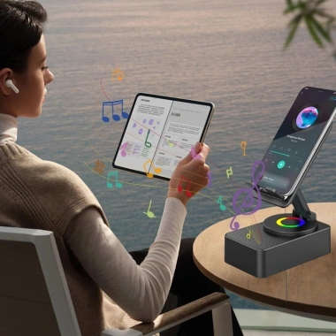 Loa Bluetooth 3 trong 1 pin dự phòng, giá đỡ điện thoại chống trượt gập gọn - 123.500₫ 9