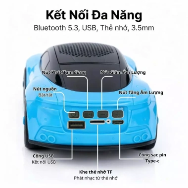 Loa Bluetooth 5.3 Mô Hình Ô Tô P331 - Nhỏ Gọn, Dễ Mang Theo, Giá 169.000₫