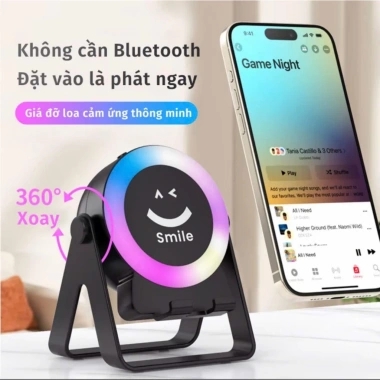 Loa Bluetooth cảm ứng, kết nối nhanh, bass mạnh, điện thoại & tablet – 34.000₫