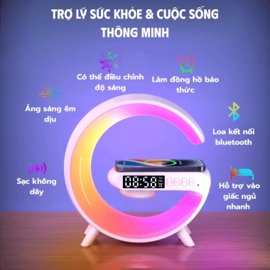 Loa Bluetooth Chữ G 15W sạc không dây, đồng hồ, âm thanh vòm 360° 115k 3