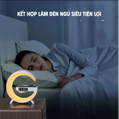 Loa Bluetooth Chữ G 15W sạc không dây, đồng hồ, âm thanh vòm 360° 115k 4