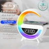 Loa Bluetooth Chữ G - đồng hồ báo thức, LED nhạy nhạc, sạc không dây - 134.442₫