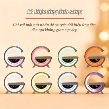 Loa Bluetooth Chữ G - đồng hồ báo thức, LED nhạy nhạc, sạc không dây - 134.442₫ 3