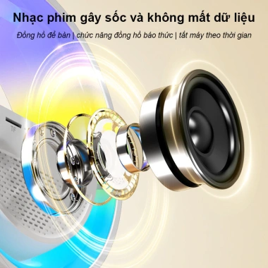 Loa Bluetooth Chữ G - đồng hồ báo thức, LED nhạy nhạc, sạc không dây - 134.442₫ 8