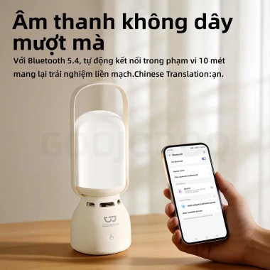Loa Bluetooth di động 2 trong 1 Goojodoq TWS 1.200mAh - Bluetooth 5.4, ánh sáng ban đêm 3 cấp, giá chỉ 319.000 VND