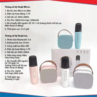 Loa Bluetooth Di Động K1 Mini Pin Trâu, Không Dây, Kèm 2 Micro Nhỏ Gọn Tiện Dụng 3 Loa Bluetooth Di Động K1 Mini Pin Trâu, Không Dây, Kèm 2 Micro Nhỏ Gọn Tiện Dụng 3