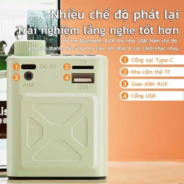 Loa Bluetooth di động SASION - Thời gian dùng lâu, hỗ trợ AUX, USB, thẻ nhớ, radio, 329.000đ