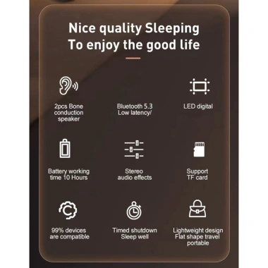 Loa Bluetooth Dưới Gối Truyền Xương, Sạc Lại, Stereo Không Dây, Tiếng Ồn Trắng Gia 399.300 VND